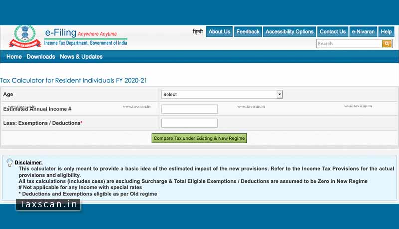 E-Calculator - Income Tax Department - CBIC - Taxscan