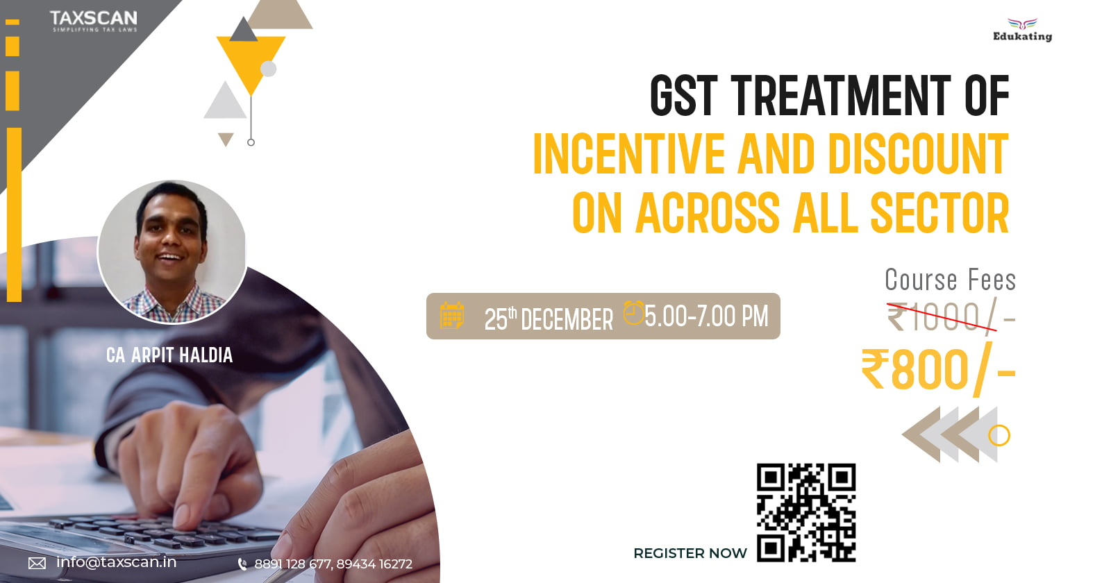 GST TREATMENT - INCENTIVE AND DISCOUNT - INCENTIVE - DISCOUNT - Certificate Course - online Certificate Course - GST Course - Certificate Course2022 - Taxscan Academy