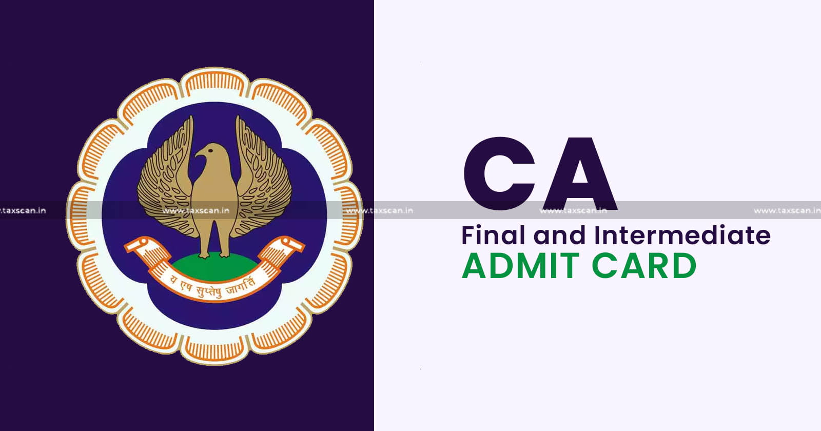 ICAI - CA Final - CA Inter - CA Final and CA Inter Admit Card - CA Final Admit Card - CA Inter Admit Card - taxscan