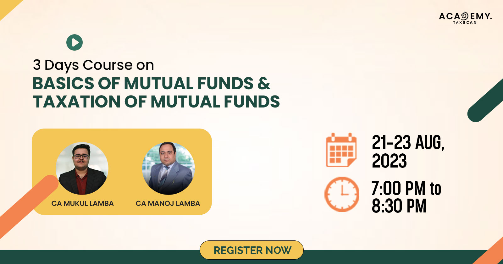 3 Days Course on Basics of Mutual Fund - 3 Days Course - Mutual Fund - Taxation of Mutual Funds - Taxation - online certificate course - Taxscan Academy