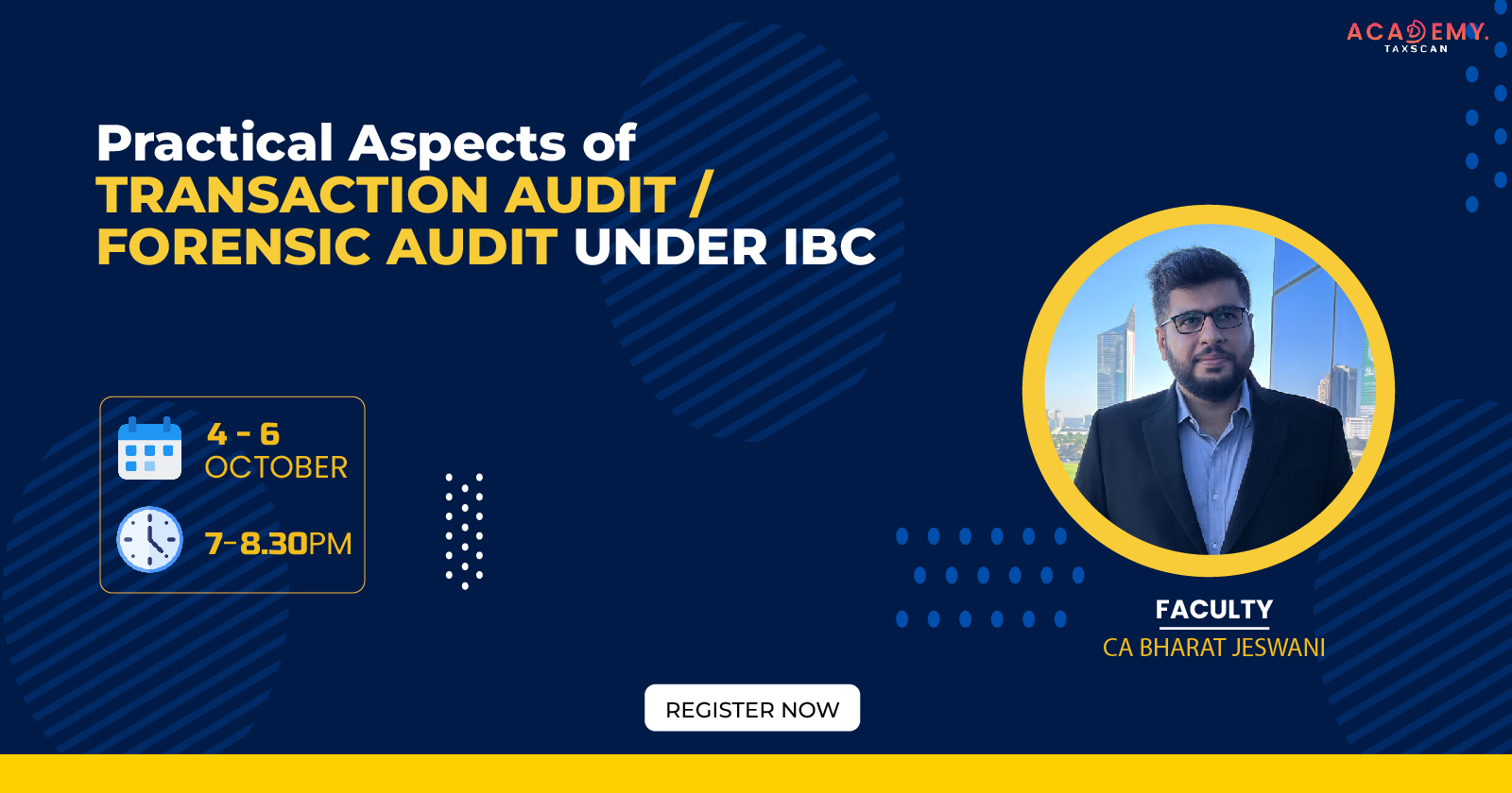 Practical aspects of Transaction Audit - Practical aspects - Transaction Audit - Audit - Forensic Audit - IBC - online certificate course - Course 2023 - online certificate course 2023 - taxscan academy