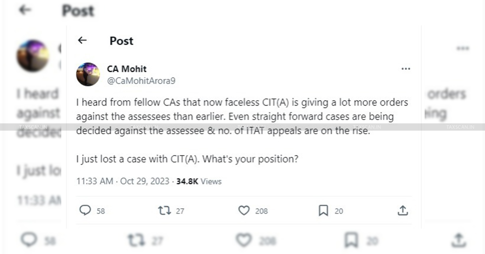 Faceless CIT - CIT - Appeal - Appeals - Mindless CIT - Rejections - professionals - Income Tax Faceless Assessments - Faceless Assessments - Assessments - Tax - tax news - taxscan