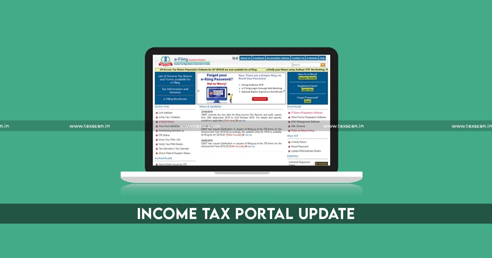 Income Tax Portal - TDS - TCS - Tax Deducted at Source - Tax collected at source - Non-Linked Pan-Aadhar - Taxscan